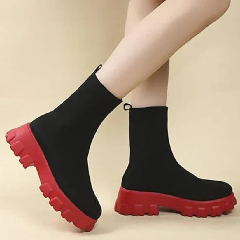 Phyllida - bottines à la cheville tricotées avec semelle tendance