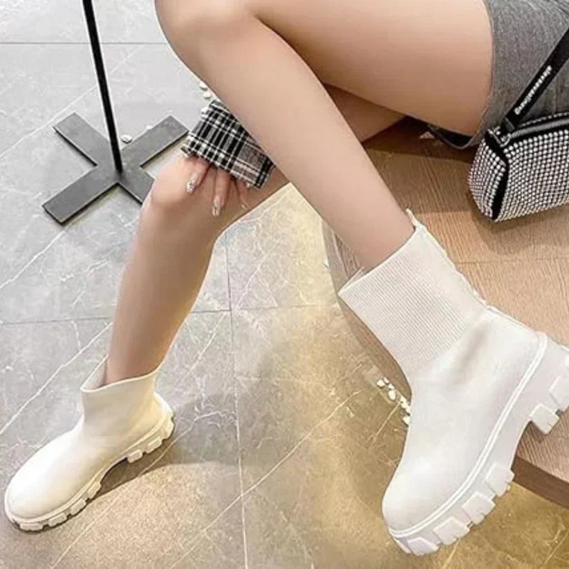 Phyllida - bottines à la cheville tricotées avec semelle tendance