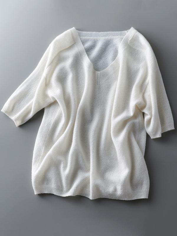 Alison - pull en tricot cachemire col v