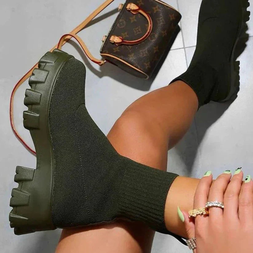 Phyllida - bottines à la cheville tricotées avec semelle tendance
