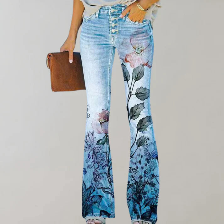 Pantalon évasé avec boutons
