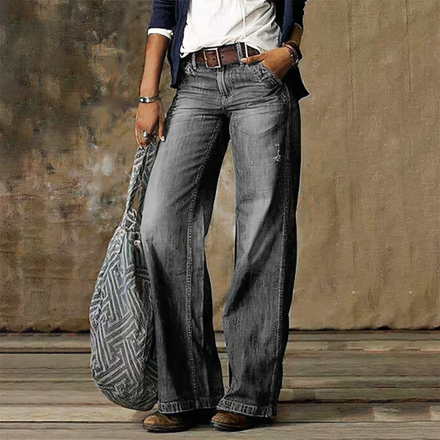 Jeans denim rétro taille haute - Layla