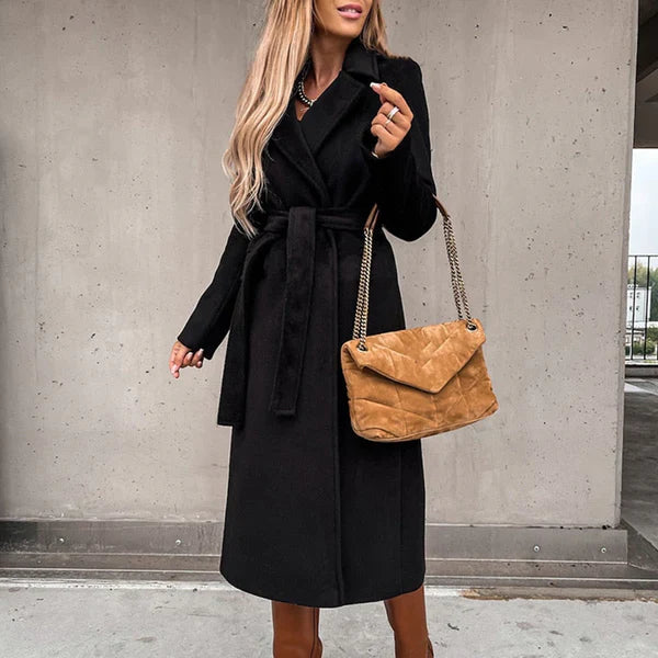 Engel - manteau en laine élégant avec ceinture