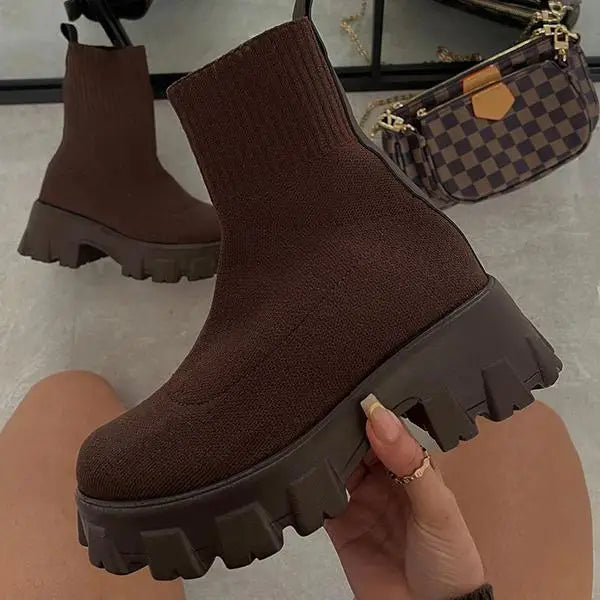 Phyllida - bottines à la cheville tricotées avec semelle tendance
