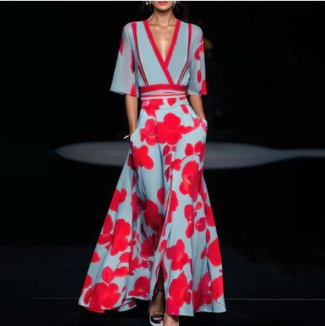 Mia - robe longue fleurie