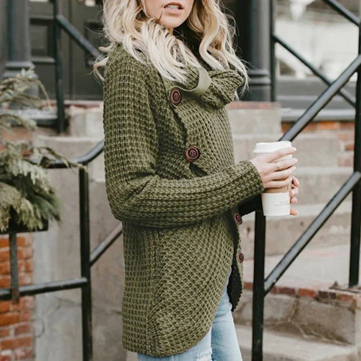 Millie - pull à col roulé a-symétrique moderne avec détails élégants