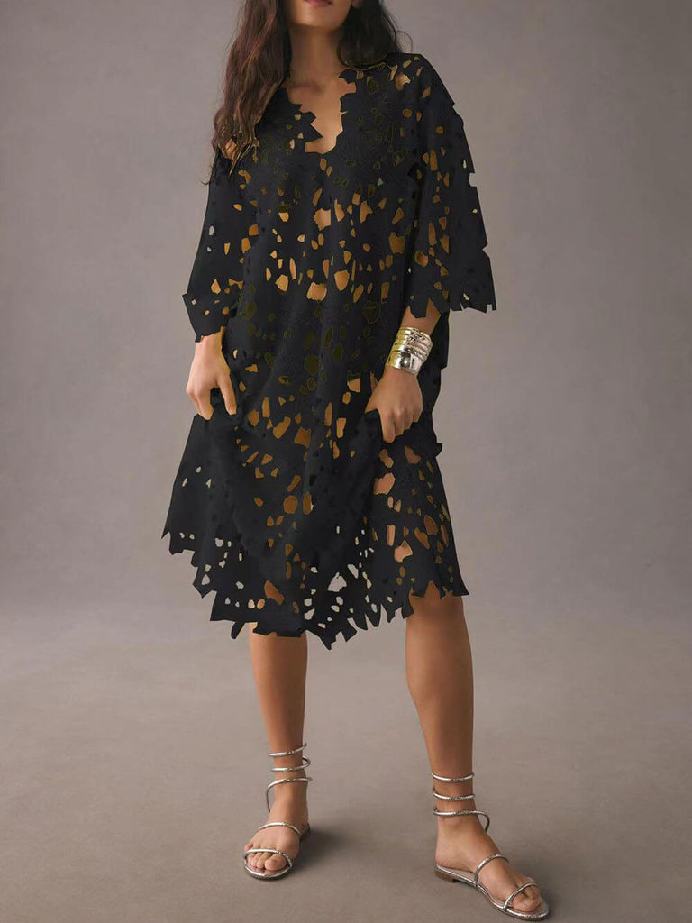 Robe midi avec dentelle