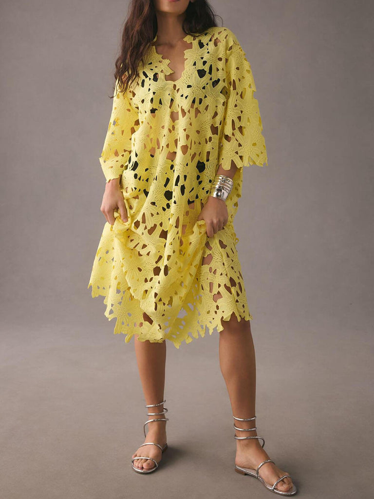 Robe midi avec dentelle