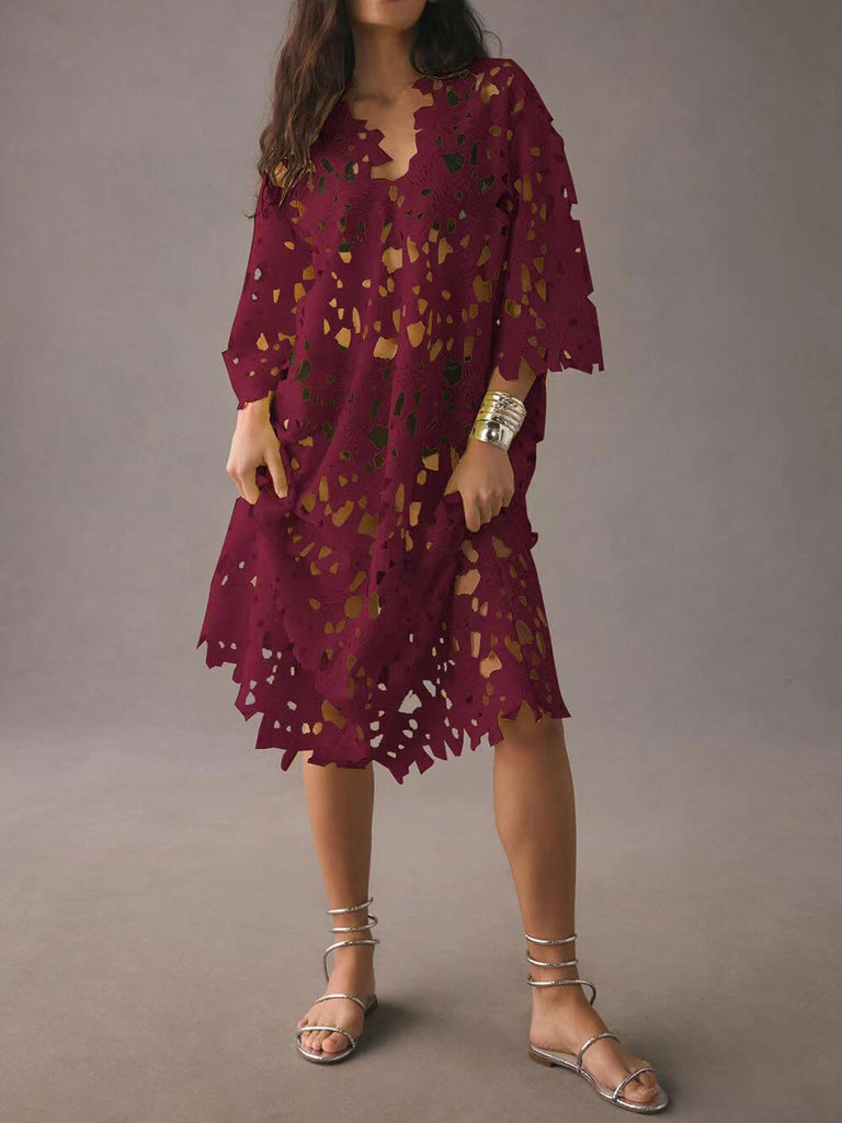 Robe midi avec dentelle