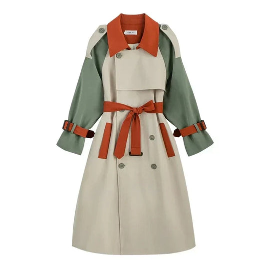Anelle - manteau long pour femme avec accents colorés