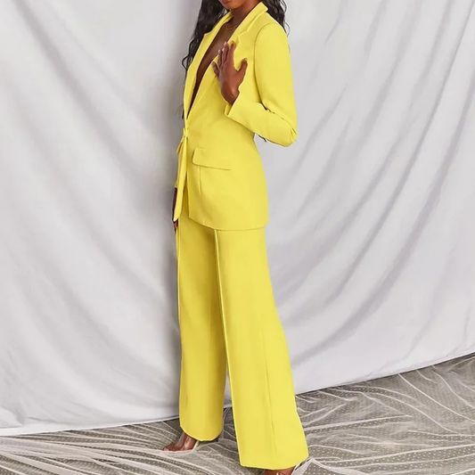 Bina - ensemble blazer-pantalon à manches longues pour femme