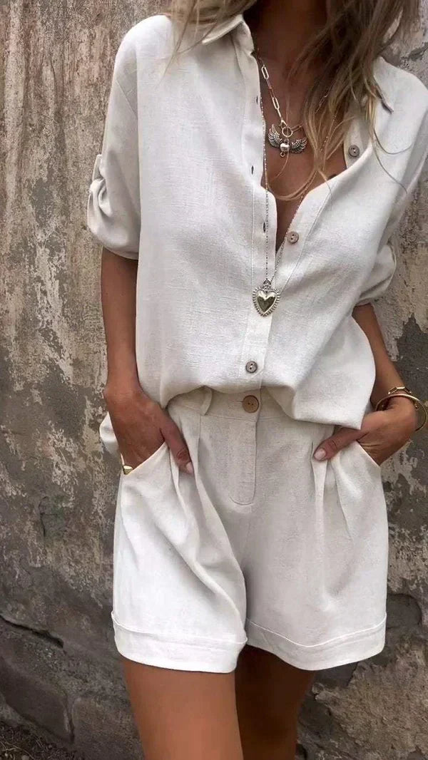 Ensemble d'été élégant en coton et lin