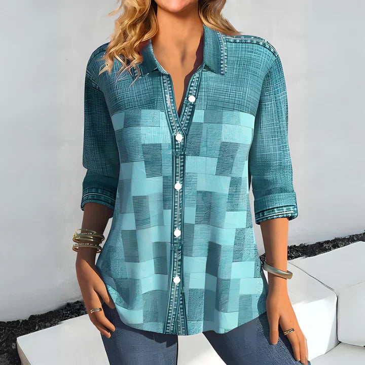 Chemise décontractée à manches longues avec col et coupe tendance