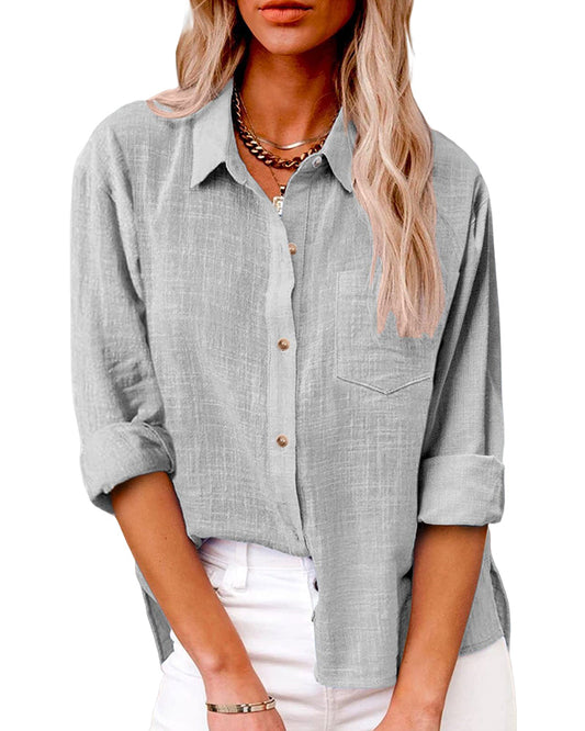 Chemise à manches longues avec poches poitrine