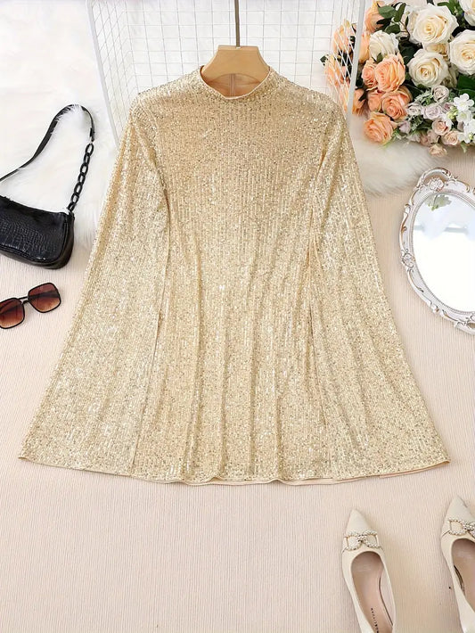 Mini-robe élégante et chic à paillettes contrastées
