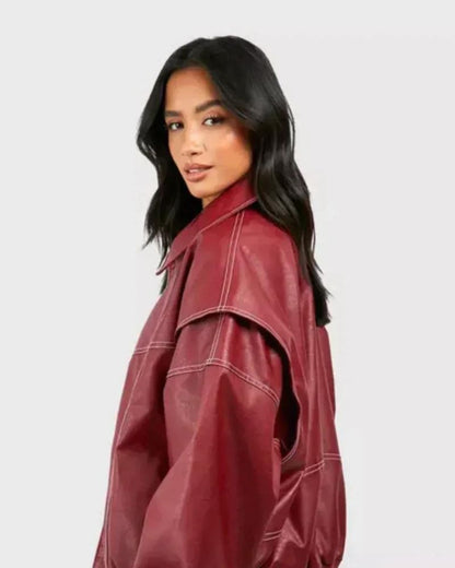 Veste bomber chic en cuir pour femme - Khalil