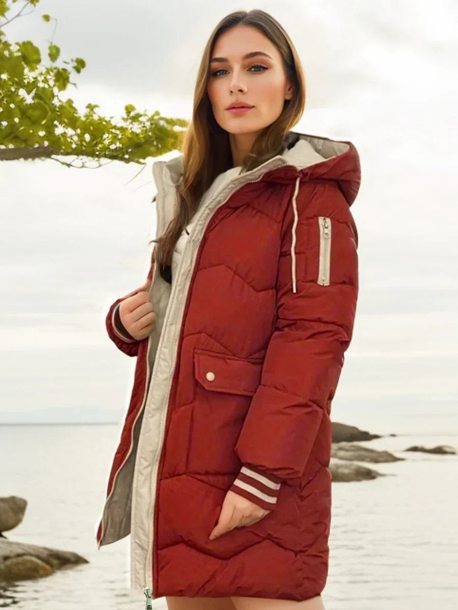 Hauda - manteau avec capuche et fermeture éclair pour femmes