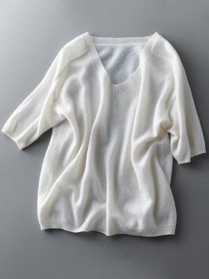 Alison - pull en tricot cachemire col v