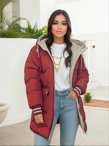 Hauda - manteau avec capuche et fermeture éclair pour femmes