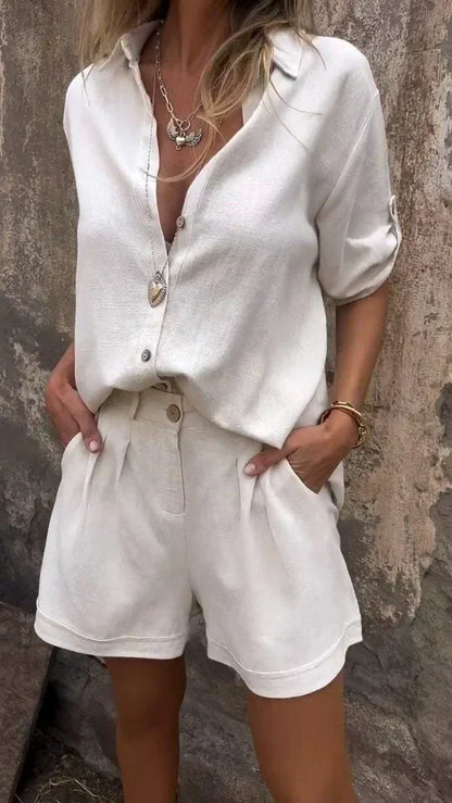 Ensemble d'été élégant en coton et lin