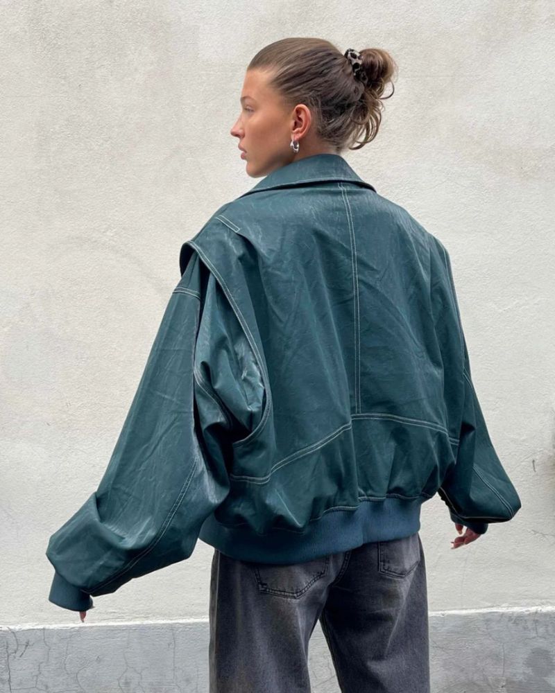 Veste bomber chic en cuir pour femme - Khalil