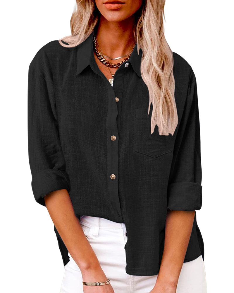 Chemise à manches longues avec poches poitrine