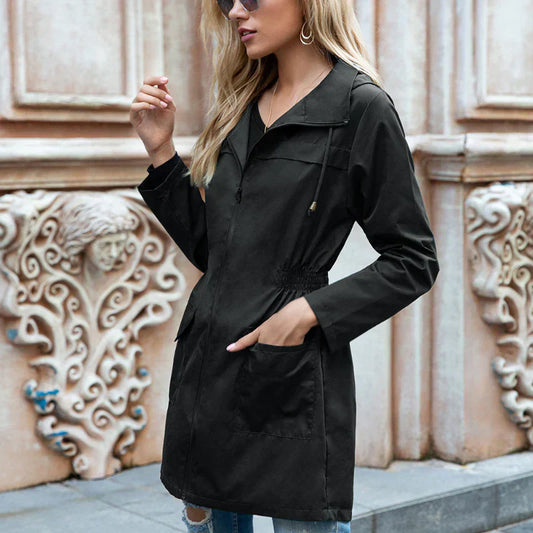 Bella - manteau de pluie long et léger à capuche pour femmes