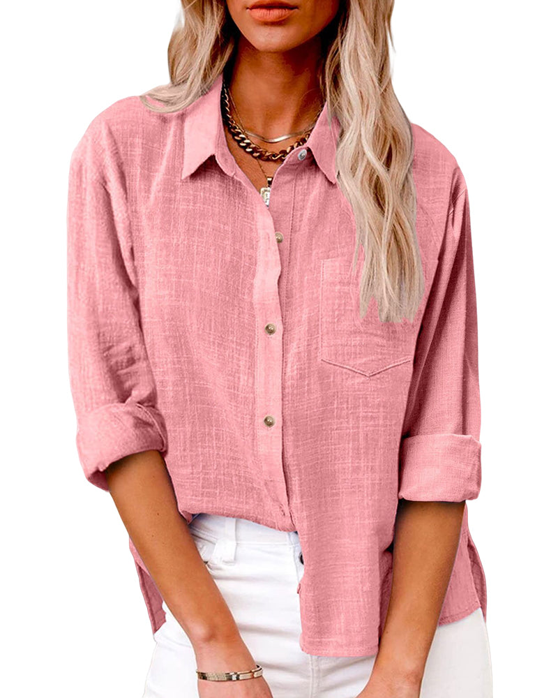 Chemise à manches longues avec poches poitrine