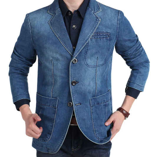Ervin - veste de blazer en coton denim pour homme