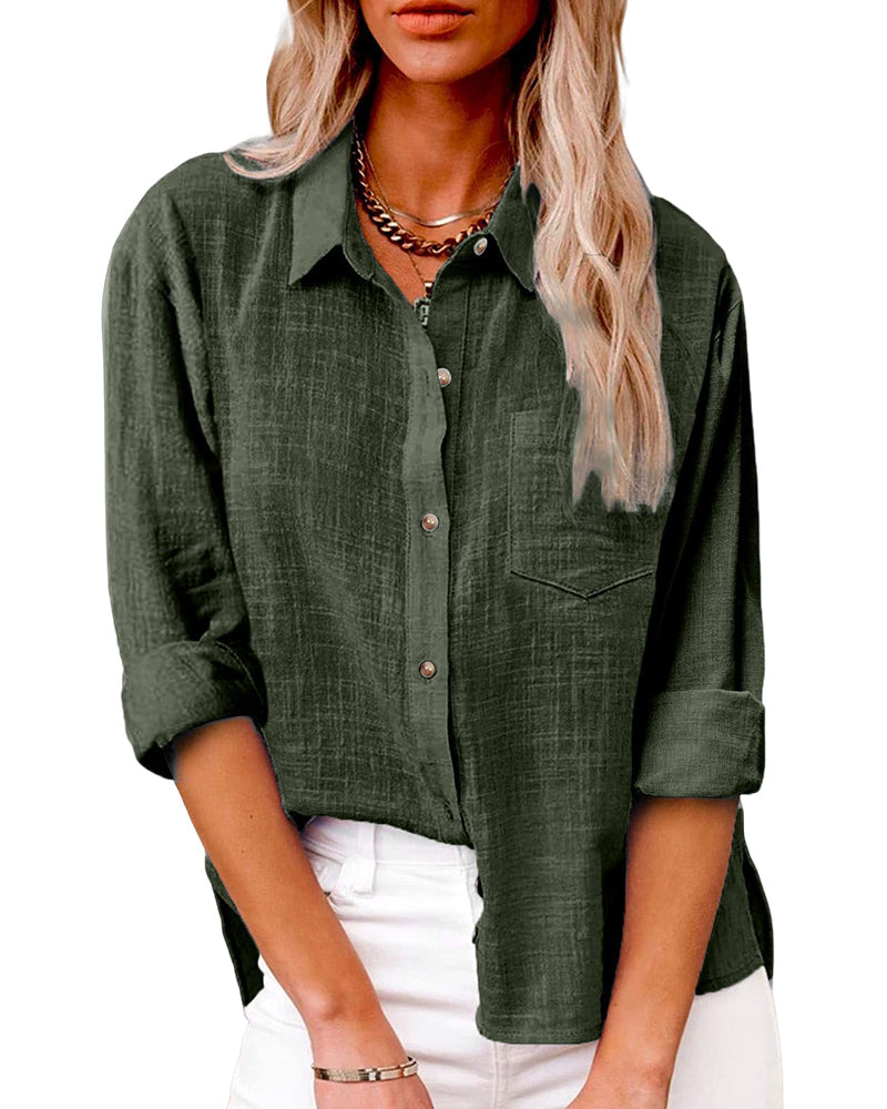 Chemise à manches longues avec poches poitrine