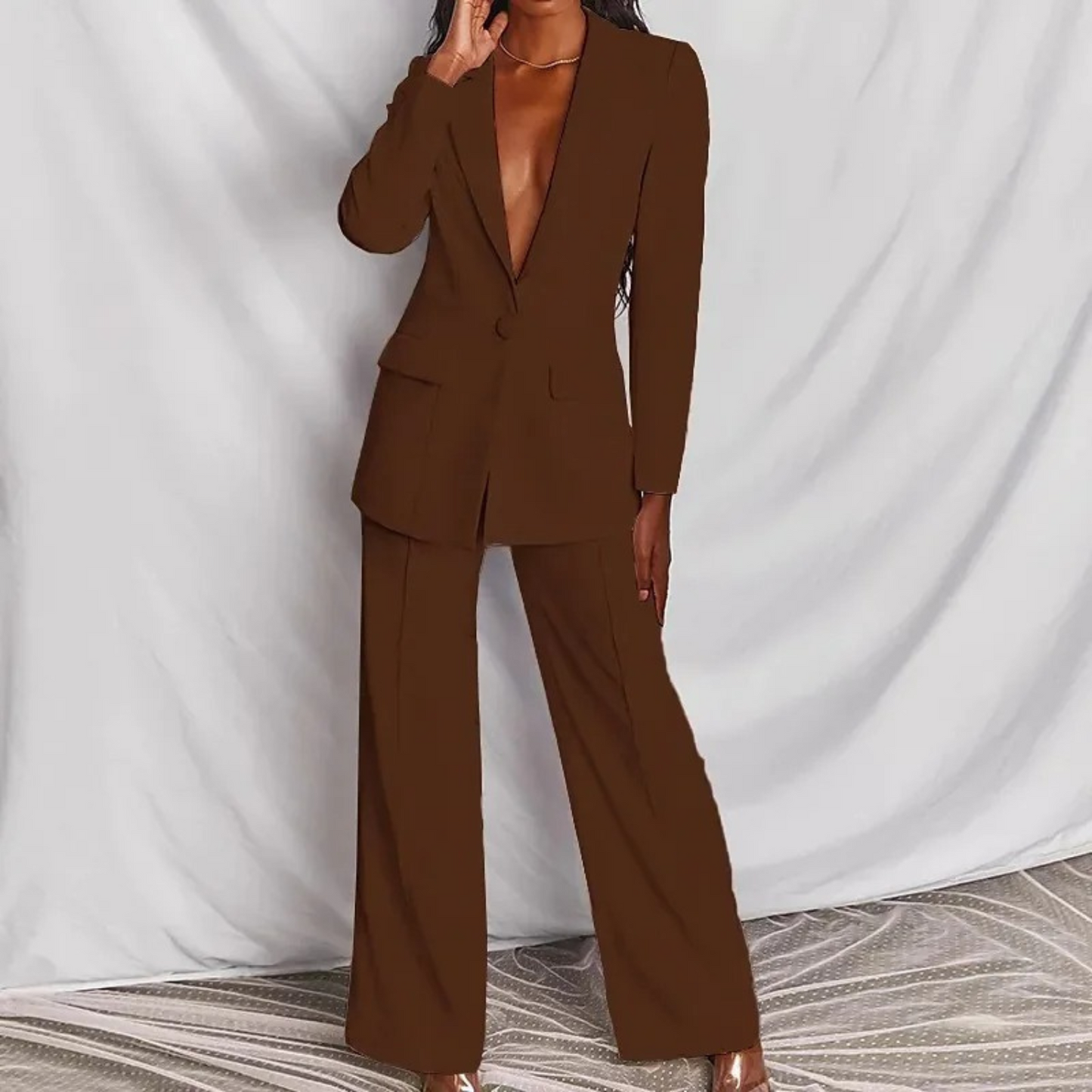 Bina - ensemble blazer-pantalon à manches longues pour femme