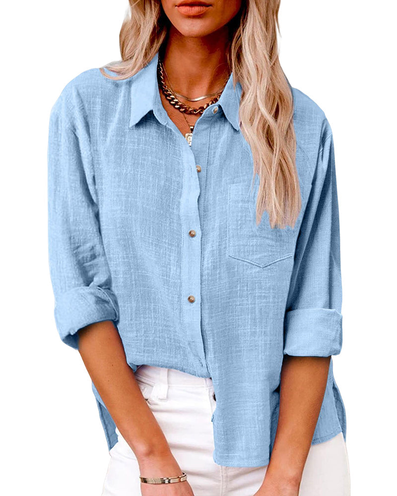 Chemise à manches longues avec poches poitrine
