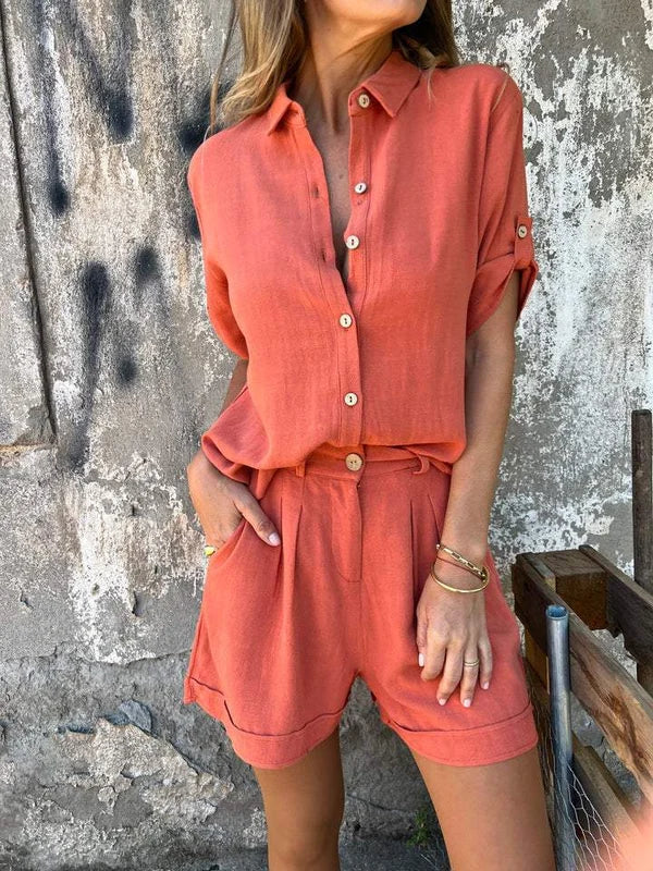 Ensemble d'été élégant en coton et lin