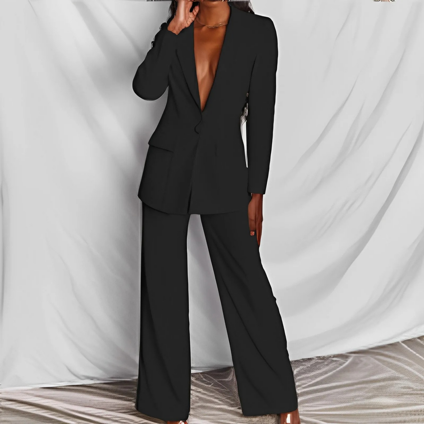 Bina - ensemble blazer-pantalon à manches longues pour femme