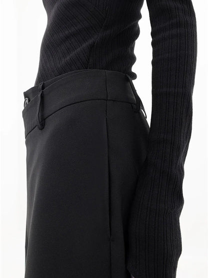 Leja - pantalon à boutons superposés et à jambes larges pour femmes