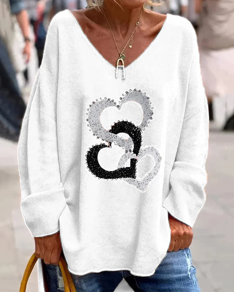 Flosa - pull graphique confortable pour femme