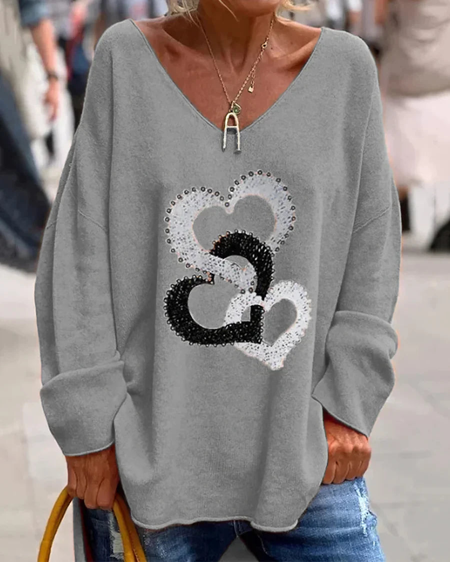 Flosa - pull graphique confortable pour femme