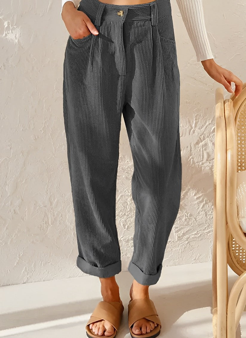 Ingrid - pantalon en velours côtelé tendance