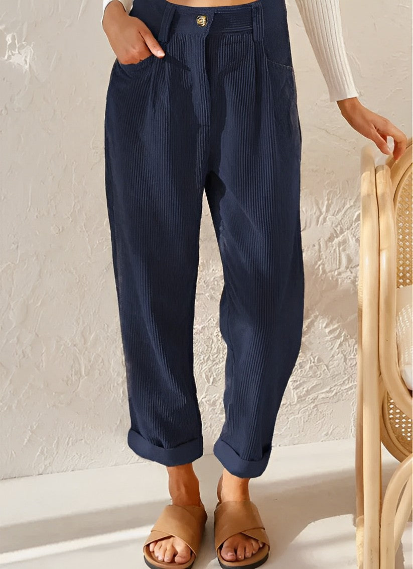 Ingrid - pantalon en velours côtelé tendance