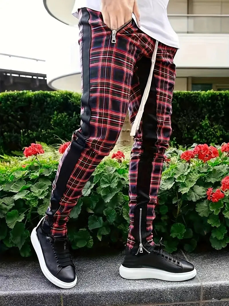 Vêtements de ville pantalons à carreaux pour hommes