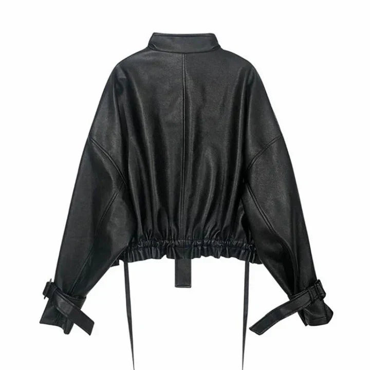 Kulta - veste en cuir pour femme avec box-cut