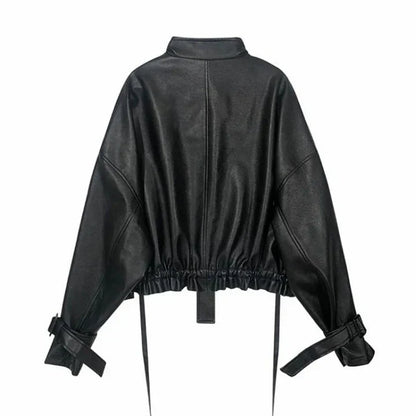 Kulta - veste en cuir pour femme avec box-cut
