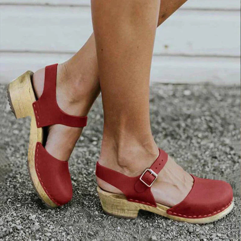 Emma – sandales compensées orthopédiques marron
