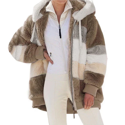 Veda - manteau de fourrure chaud et élégant pour femme