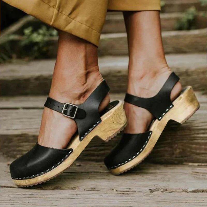 Emma – sandales compensées orthopédiques marron