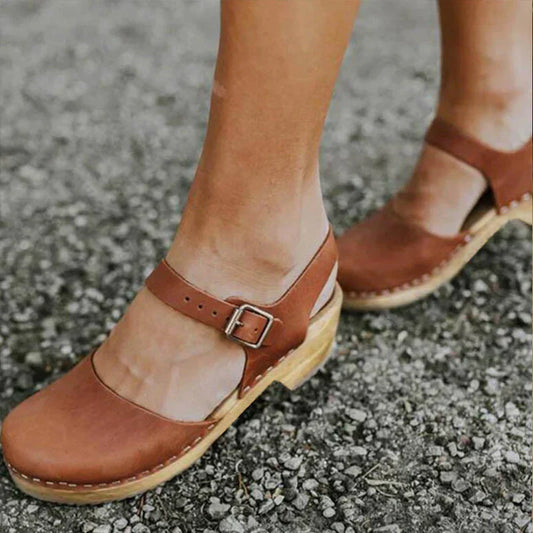 Emma – sandales compensées orthopédiques marron