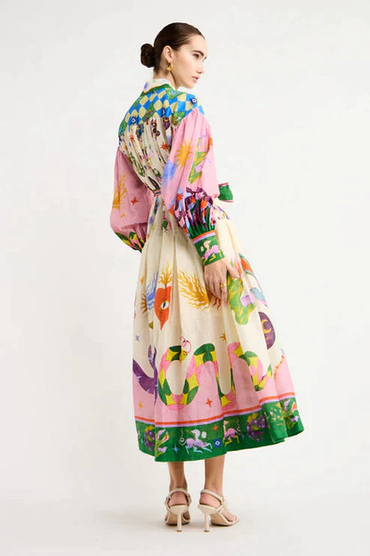 Babette | une robe longue style vintage avec imprimé