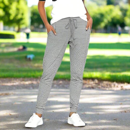 Julia - pantalon en coton rayé à la mode