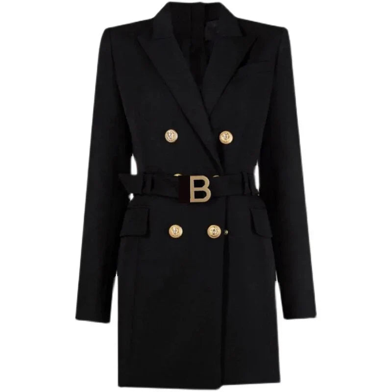 Katja's – robe blazer de bureau classique avec ceinture et boutons luxueux
