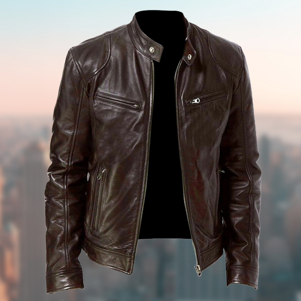 F.S. - veste en cuir élégante et de haute qualité pour hommes